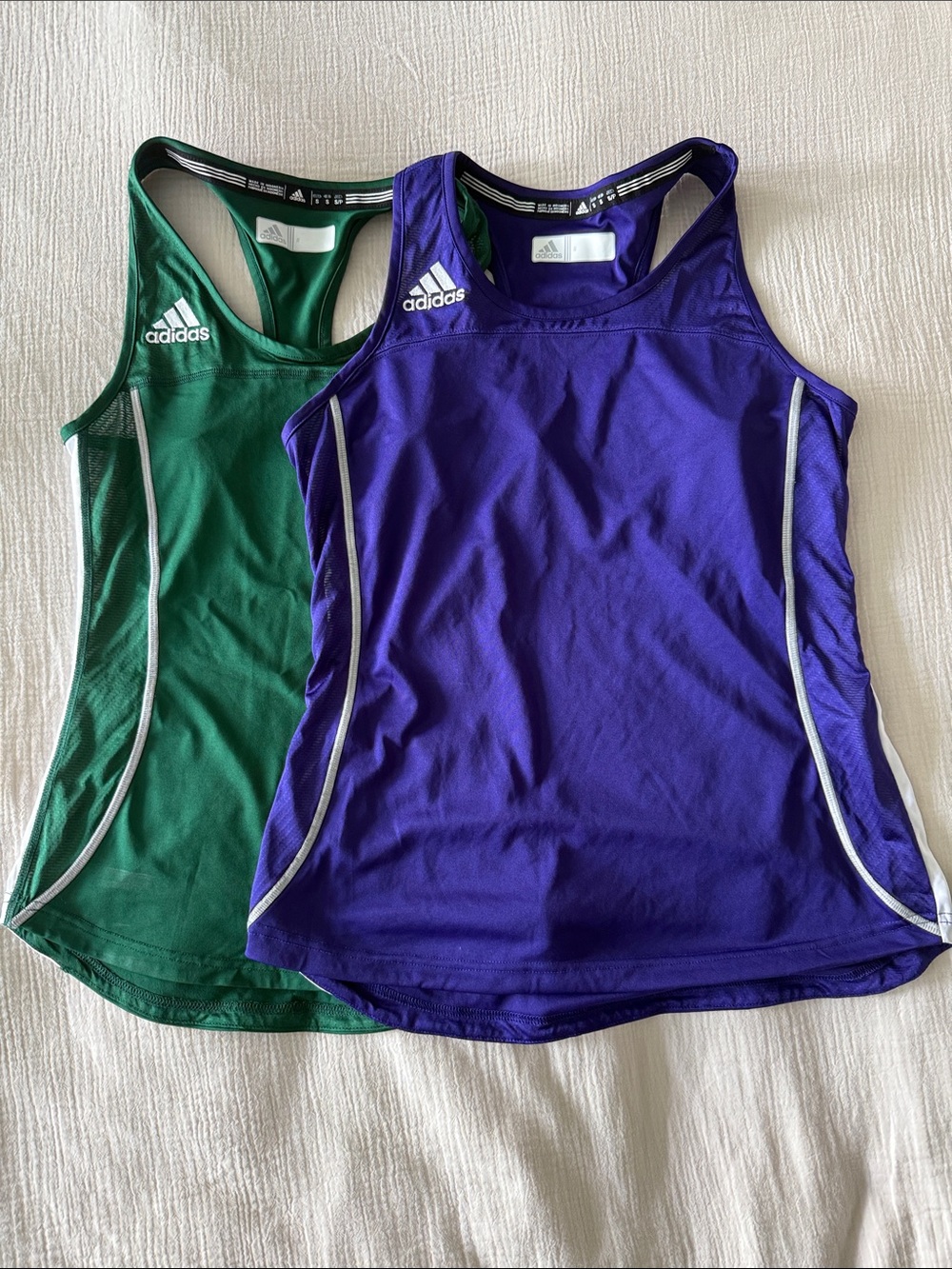 Adidas Climalite Racerback Workout Tanks (Set of 2) - Green & Purple - Size S